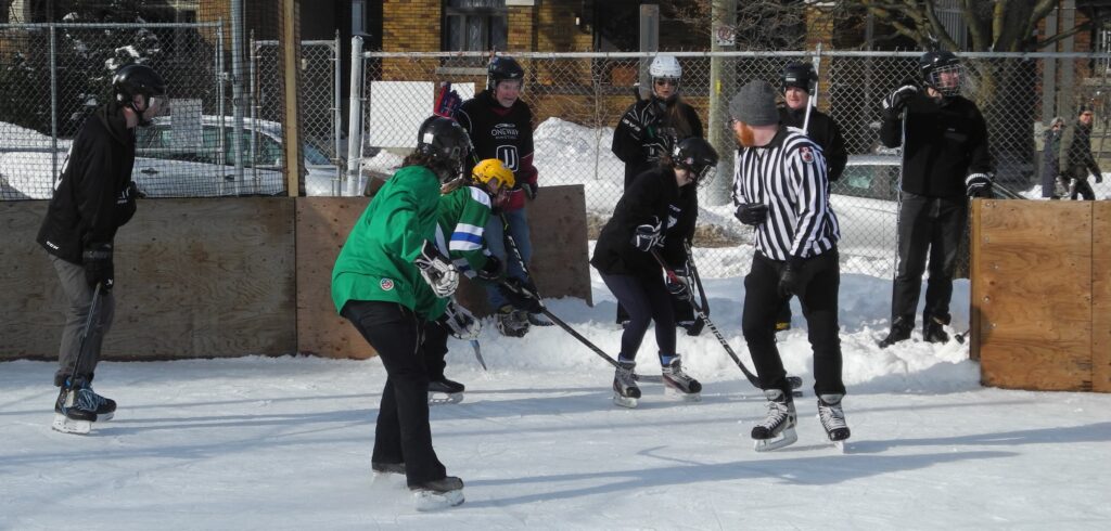 referee managing face-off